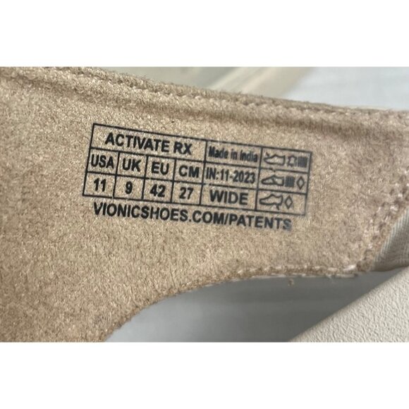 Vionic Activate RX Womens Comfort Flip Flop Sandals Cream Size 11 Wide - Picture 3 of 9